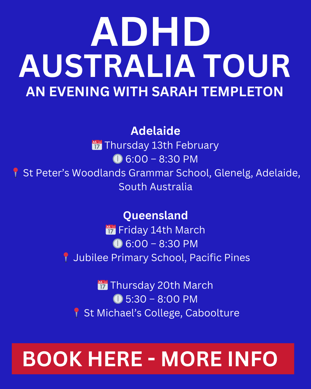 Sarah Templeton’s ADHD Tour of Australia